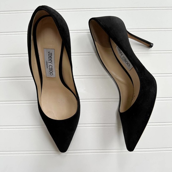 Jimmy Choo Romy Pump Suede Leather Black 85 mm - Picture 12 of 15